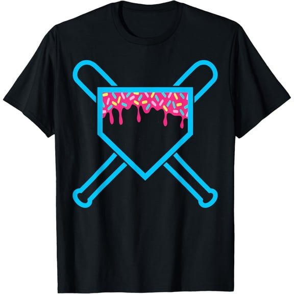 Baseball Home Plate Drip with Crossed Baseball bats T-Shirt