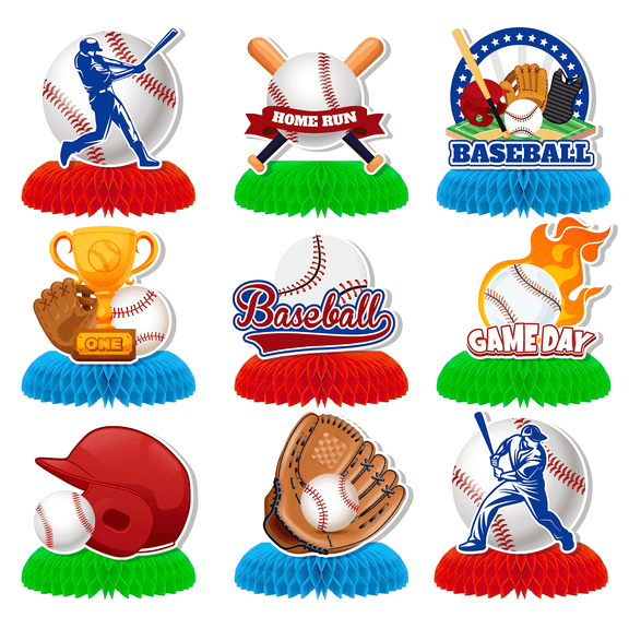 Baseball Honeycomb Centerpiece, Baseball Party Table Decorations, Baseball Birthday Party for Baseball Theme Parties and Birthdays with Honeycomb Design