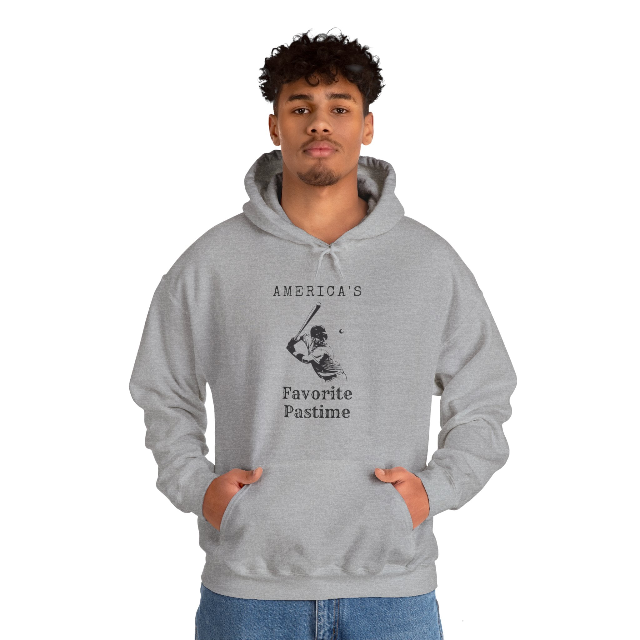 Baseball Hoodie, America's Favorite Pastime, Faded American Flag ...