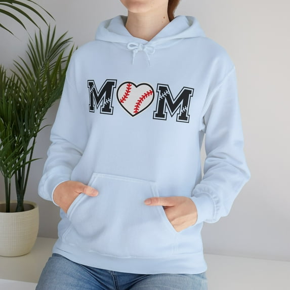 Baseball Hoodie Sweatshirt, Mom baseball heart, Gift for mom, Mother's Day