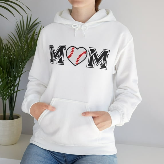 Baseball Hoodie Sweatshirt, Mom baseball heart, Gift for mom, Mother's Day