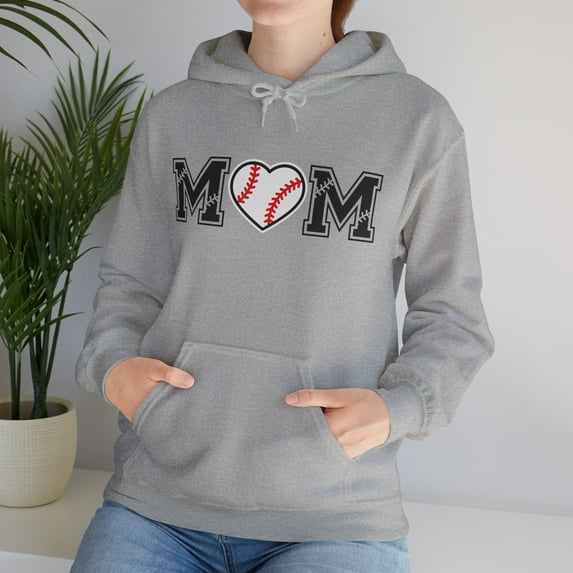 Baseball Hoodie Sweatshirt, Mom baseball heart, Gift for mom, Mother's Day