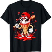 Baseball Ice Cream Drip Street Art Cute Character T-Shirt