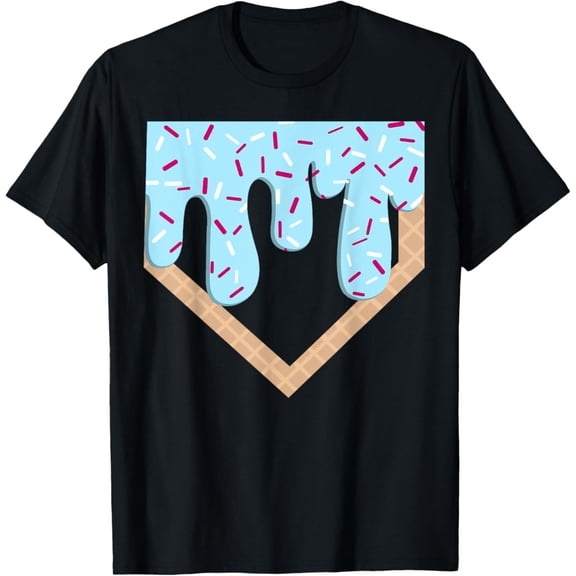 Baseball Ice Cream Dripping Baseball Home Plate Drip Unisex Men Women T-Shirt S-5Xl - Best Birthday Gifts