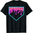 thumbnail image 1 of Baseball Ice Cream dripping Baseball Home Plate Drip T-Shirt, 1 of 7