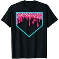 thumbnail image 1 of Baseball Ice Cream dripping Baseball Home Plate Drip T-Shirt, 1 of 4