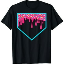 Baseball Ice Cream dripping Baseball Home Plate Drip T-Shirt