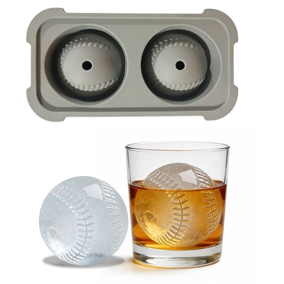 Baseball Ice Mould Tray,Large Round Ice Ball Maker Mold Silicone Fun Shapes Sport Ball Sphere Ice Molds,Cube Mold for Cocktails, Whiskey,Brandy and Beverages,Gifts for Men