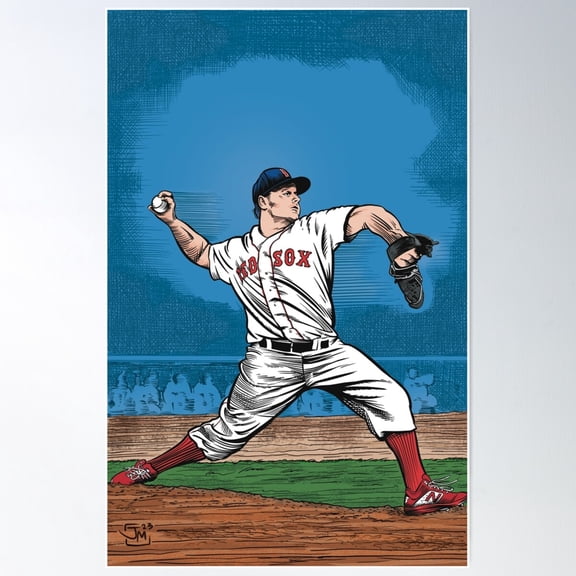Baseball Illustration Series 9 Poster Wall Art, Modern Wall Decor For Living Room Bedroom, 24x36 UNFRAMED