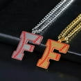 thumbnail image 1 of Baseball Initial A-Z Letter Pendant Necklace Cuban Chain Stainless Steel Jewelry, 1 of 7