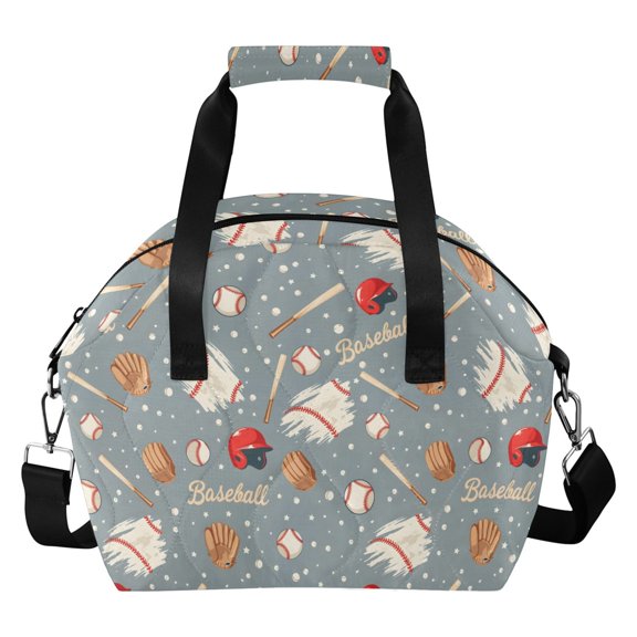 Baseball Insulated Lunch Bag for Women Leakproof Reusable Cooler Lunch Box with Adjustable Shoulder Strap Portable Tote Bag for Work Picnic Travel