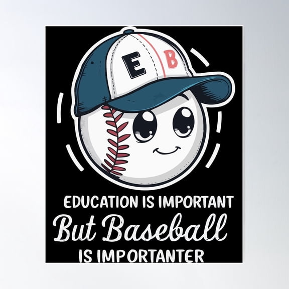 Baseball Is Important Poster Wall Art, Modern Wall Decor For Living Room Bedroom, 8x12 UNFRAMED