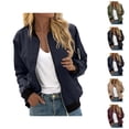 thumbnail image 1 of Baseball Jacket for Women 2025 Fall Lightweight Long Sleeve Zip Up Casual Jackets with Pockets Outerwear, 1 of 7