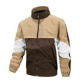 thumbnail image 1 of Baseball Jackets for Men Windbreaker Zip Up Coats with Pockets Trendy Long Sleeve Mock Neck Color Block Athletic Workout Outerwear Jacket, 1 of 3