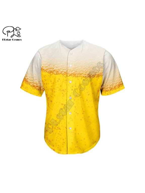 Baseball Jersey Beer With Foam Baseball Jersey 3D All Over Printed Shirts hip hop Tops Lov