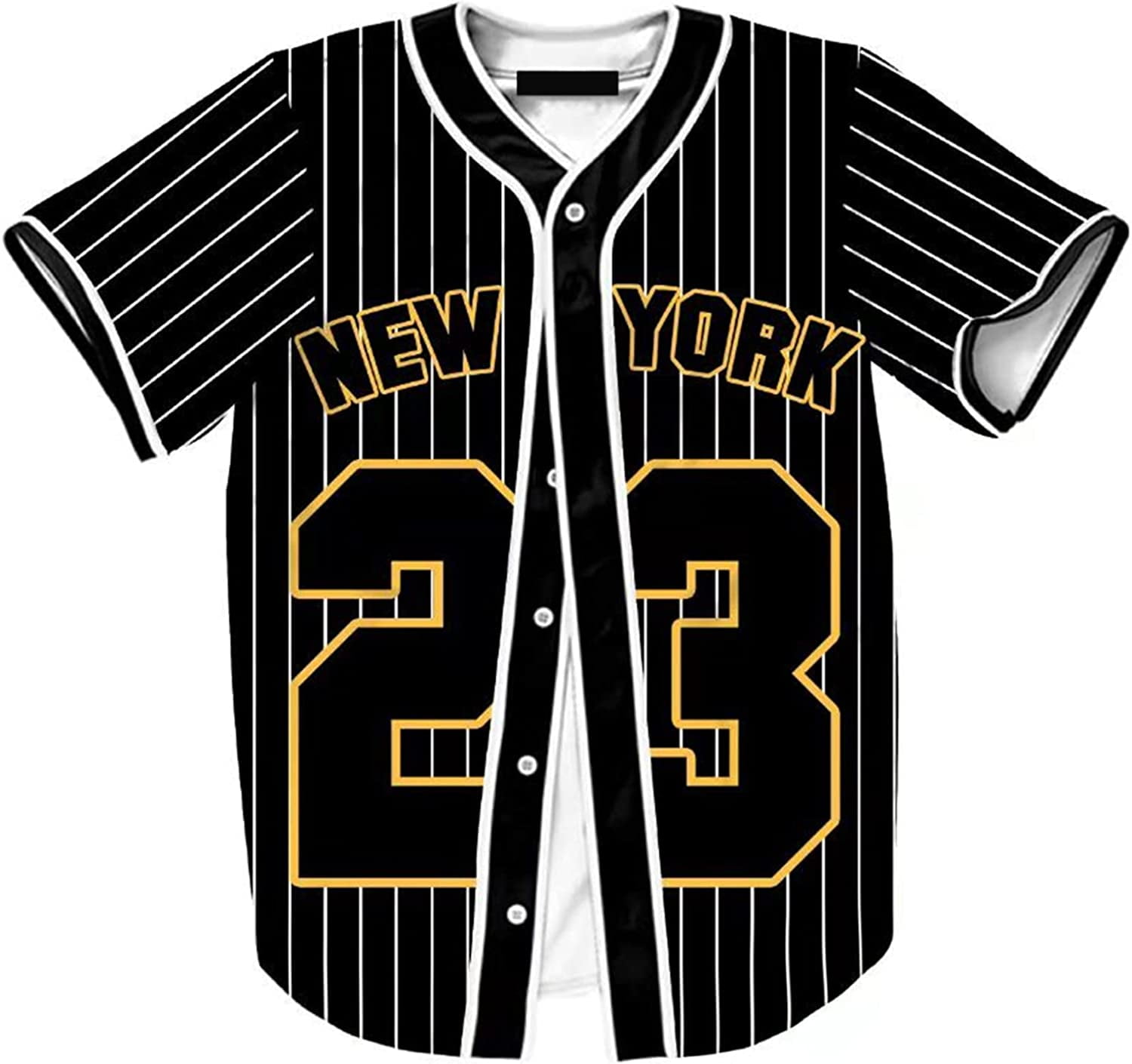 Baseball Jersey Classic New York 23 Stripes Design Printed for 80s 