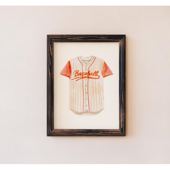 Baseball Jersey Contemporary Sports Decor Wall Art