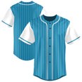 thumbnail image 1 of Baseball Jersey Striped Shirt for Men Short Sleeve Button Down Team Stripes Jersey, 1 of 5