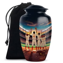 Baseball Keepsake Cremation Urns For Ashes Adult Female Mom And Dad - Funeral Urns For Human Ashes Male And Female, 1 Large 10 Inch, With 4 Keepsake Set, 3 Inch - Blue Urn For Boy & Girl