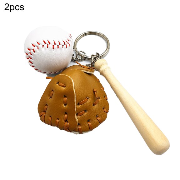 Baseball Keychain, 2Pcs Baseball Key Holders Three-dimensional Pendant Decorations Creative Keychain Toy Home Storage