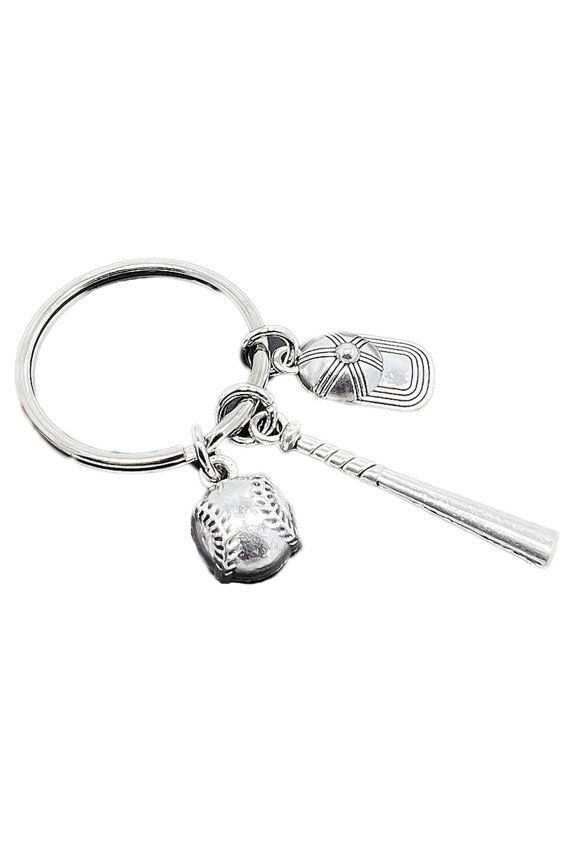 Baseball Keychain Sports Key Ring: Baseball Bat Key Charm Metal Sports Team Key Holder Athletes Rewards Party Favors