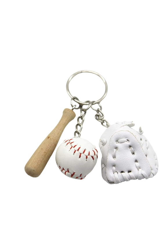 Baseball Keychain Three Piece Set Pendant Baseball Three In One Fashion Accessory for Everyday Use