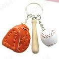thumbnail image 1 of Baseball Keychain Three Piece Set Pendant Baseball Three In One Fashion Pendant for Key Rings, 1 of 3