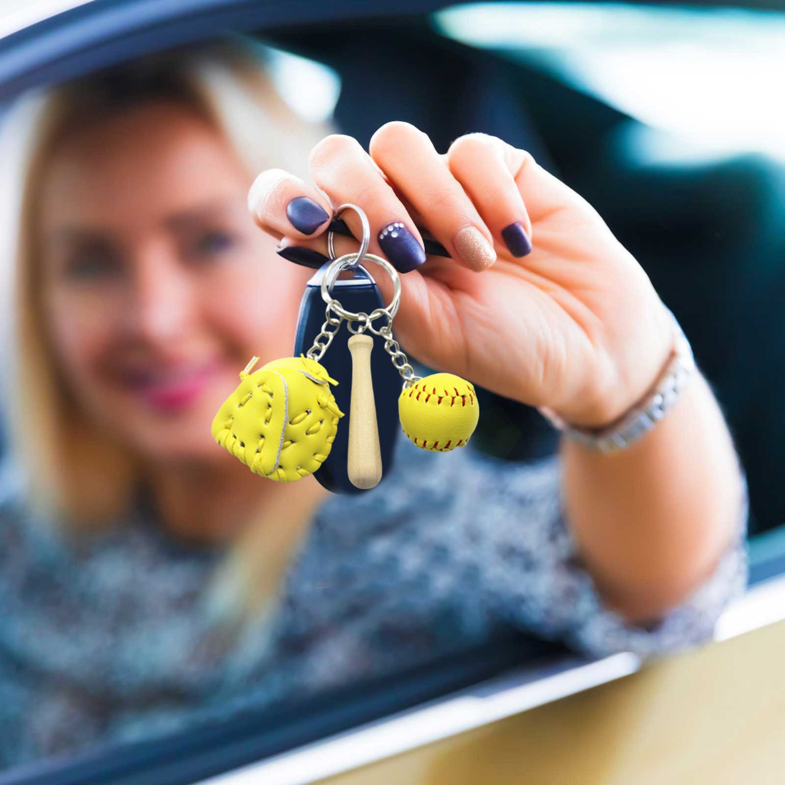 Baseball Keychain Three Piece Set Pendant Gift Baseball Three in One