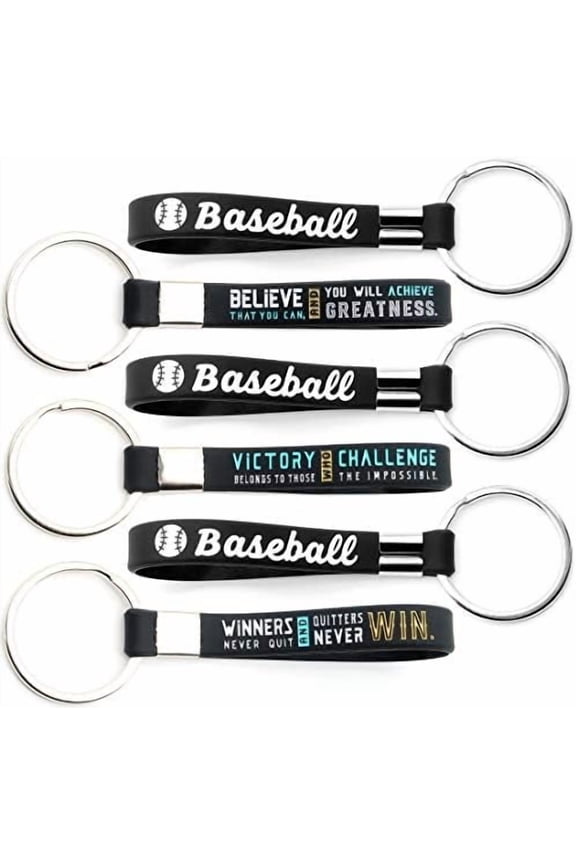 Baseball Keychains | (12 Pack) Sports Inspirational Quotes | Flexible | Gifts For Your Team, Friends, Colleagues Baseball Keychains for Boys$$Home Decor, Kitchen, & Other