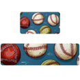 Baseball Kitchen Mats for Floor 2 Piece, Kitchen Rugs Anti Fatigue, Non