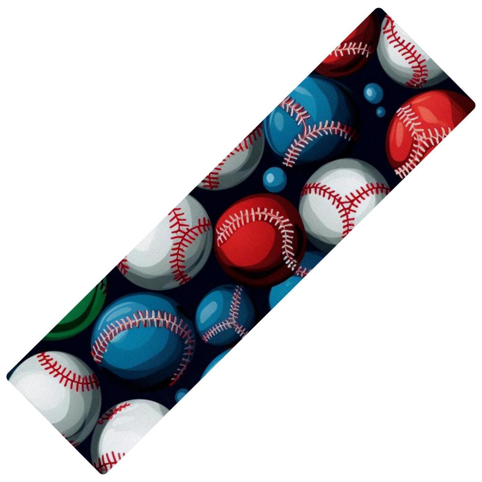 Baseball Kitchen Runner Rectangular, 15.7"x59", Washable, , Absorbent Kitchen Mats, Rubber