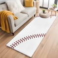 thumbnail image 1 of Baseball Kitchen Runner Rug 2x6 Washable Runners for Hallway Non Slip Modern Minimalist Red Lines Large Area Rug Indoor Floor Carpet for Bathroom Laundry Entryway Bedroom Living Room, 1 of 8