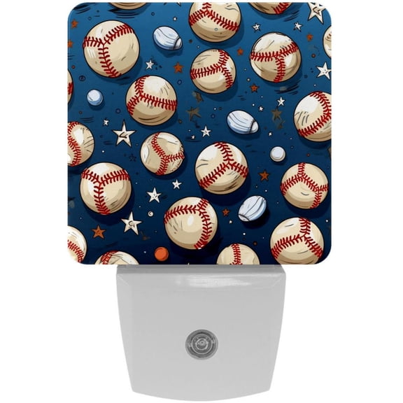 Baseball LED Square Night Lights - Modern and Versatile Plug-in Lighting Solution for Any Room - Energy Efficient and Stylish Illumination