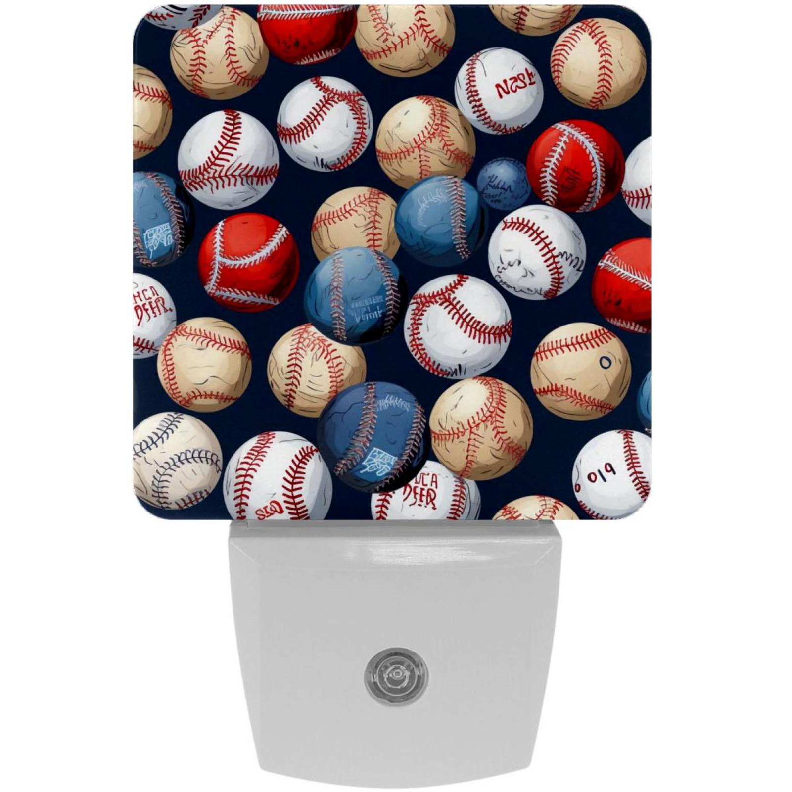 Baseball LED Square Night Lights - Portable and Stylish for Bedroom and ...