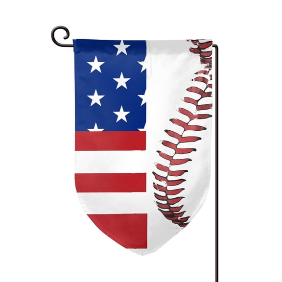 Baseball Lace Flag Garden Flag Vertical Double Sided Yard Outdoor Decoration 12.5 x 18 Inch Fillet