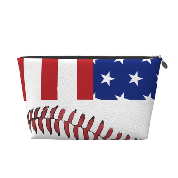 Baseball Lace Flag Small Purse Organizer Zipper Cosmetic Handbag Tote Pouch For Women