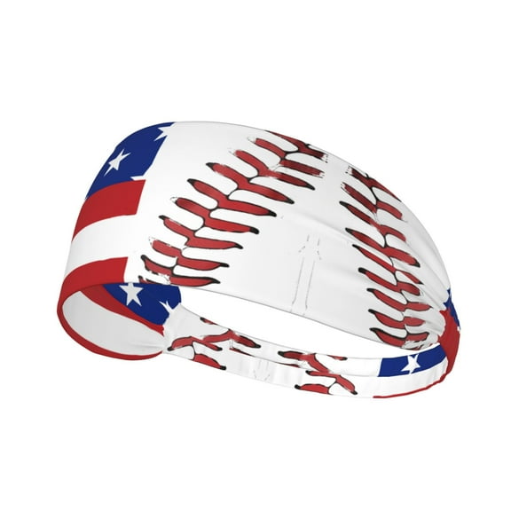 Baseball Lace Flag Sports Headbands Sweatbands Non Slip Sweat Bands Athletic Workout Fashion Wide Hair Bands For Men Women