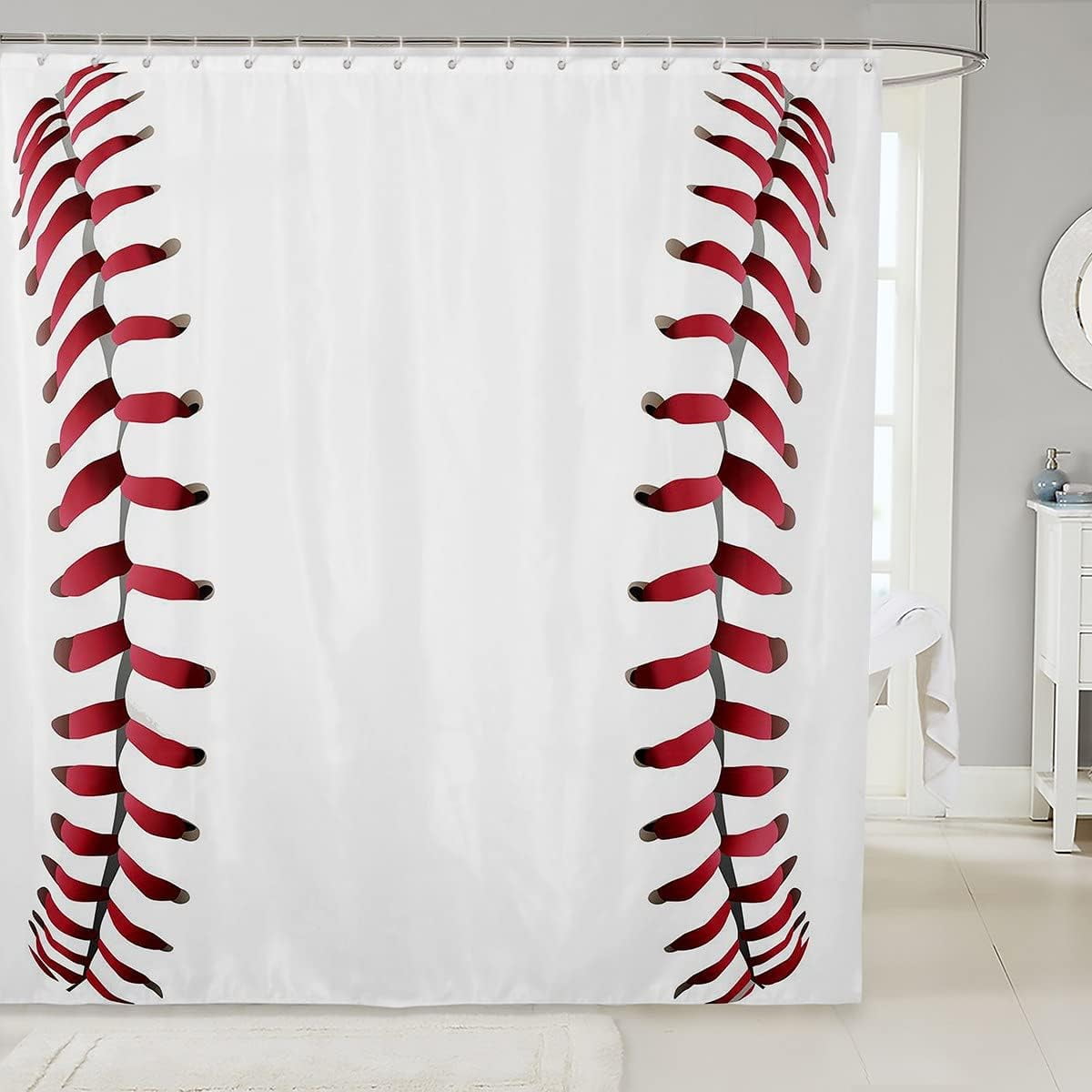 Badminton Cute Print Pattern Bathroom Shower Curtain