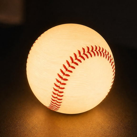 Baseball Lamp,Night Light,Softball Night Light Gift, Light Up Baseball Table Lamp Night Light, Indoor LED Baseball Statue Nightlight for Nightstand(White 3in)