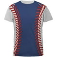 thumbnail image 1 of Baseball League Blue and White All Over Mens T Shirt Multi LG, 1 of 2