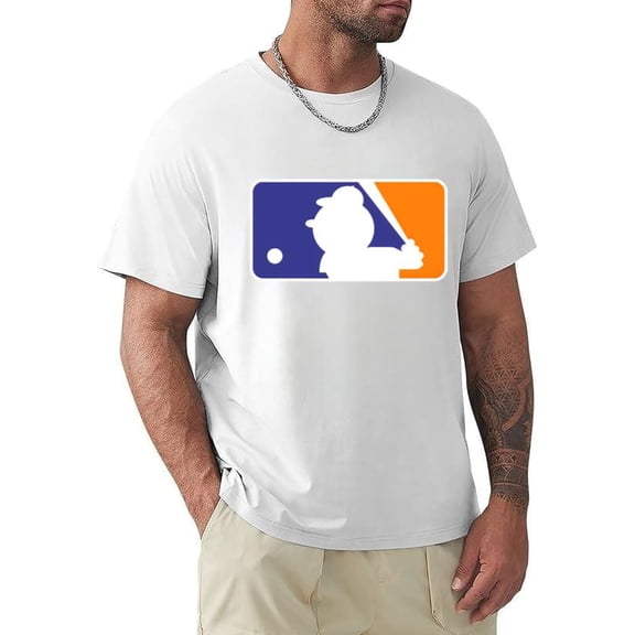 Baseball League Logo Classic Sports Fan Retro Game Graphic Unisex T-Shirt, for men & women, up to size 5XL.