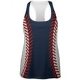 thumbnail image 1 of Baseball League Navy Blue and White All Over Womens Work Out Tank Top Multi LG, 1 of 2
