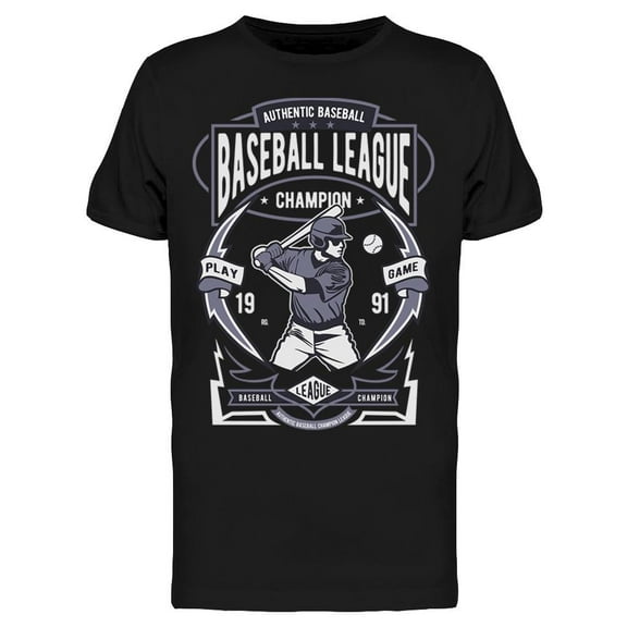 Baseball League Poster   T-Shirt Men -Image by Shutterstock, Male x-Large