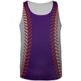 thumbnail image 1 of Baseball League Purple and Silver All Over Mens Tank Top, 1 of 2
