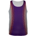 thumbnail image 1 of Baseball League Purple and Silver All Over Mens Tank Top, 1 of 2