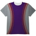 thumbnail image 1 of Baseball League Purple and Silver All Over Youth T Shirt Multi YLG, 1 of 2