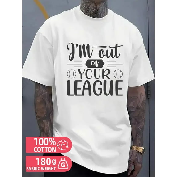 Baseball League Tee men's white 180G 100% Cotton For summer Casual Daily Wear Basic Unisex Shirt Graphic tshirts Basic Unisex Shirt Printed tshirts