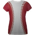 thumbnail image 1 of Baseball League White and Red All Over Womens T Shirt, 1 of 2