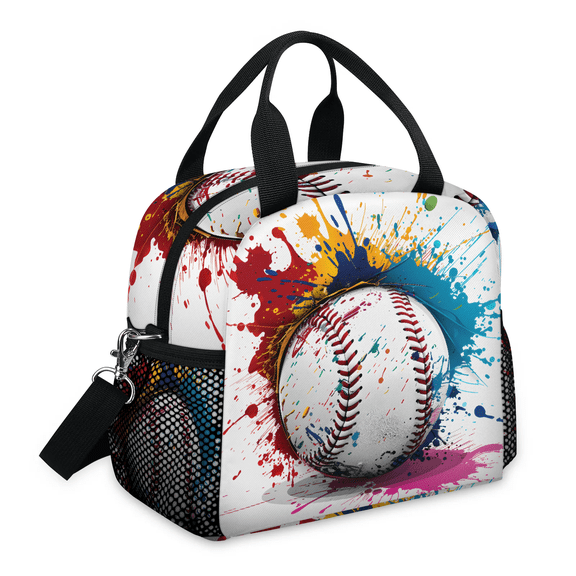 Baseball Leak proof Reusable Lunch Box, Suitable for Picnicking, Office, Beach, Hiking, Insulated and Refrigerated Handbag - Suitable for Men and Women