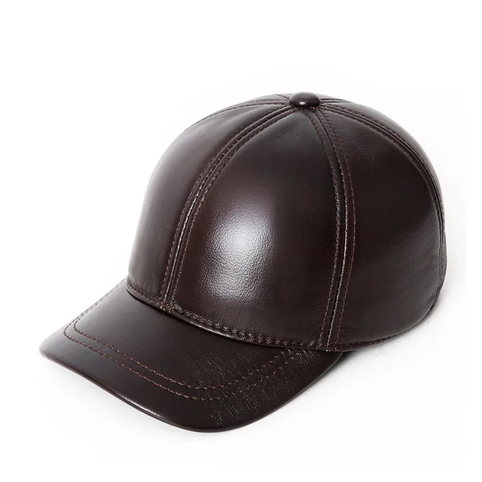 Baseball Leather 100% Genuine Caps For Men And Women With Cowhide Warm Earmuffs Cap Outdoor Leather Sunbonnet Hat ,Fashion Design